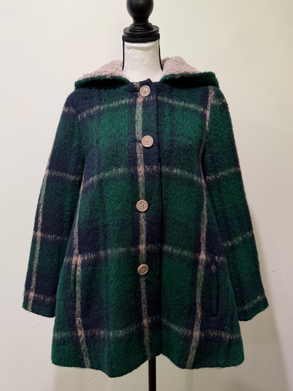 Free People x BB Dakota Plaid Hooded Coat